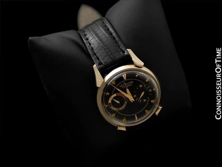 1953 LeCoultre Futurematic Vintage Mens Black Dial Watch, Bullhorn Lugs - 10K Gold Filled