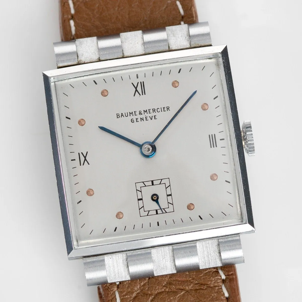 Baume & Mercier Cream Roman Dial Square Case