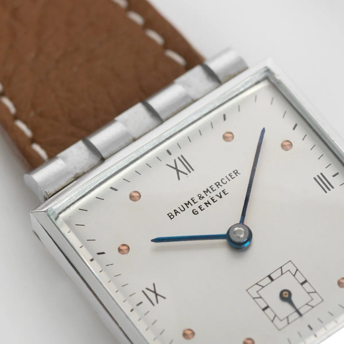 Baume & Mercier Cream Roman Dial Square Case