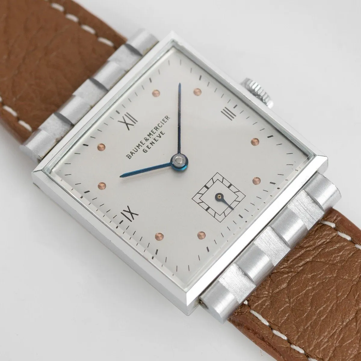 Baume & Mercier Cream Roman Dial Square Case