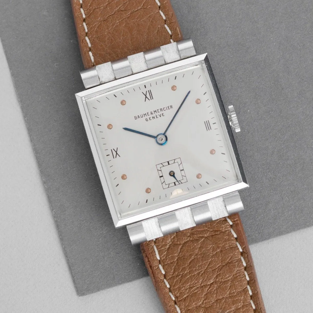 Baume & Mercier Cream Roman Dial Square Case