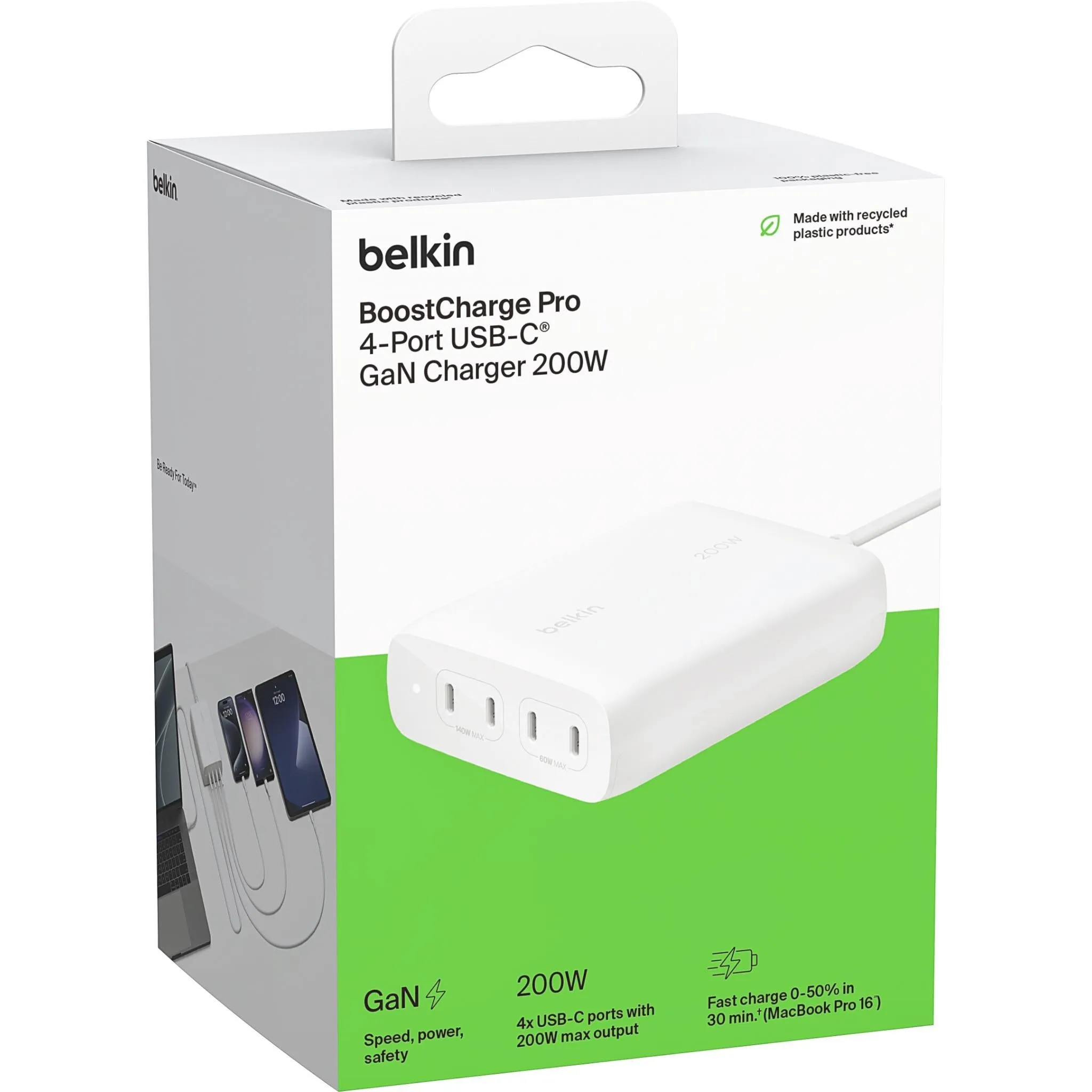 Belkin BoostCharge Pro 200W 4-Port USB-C GaN Charger