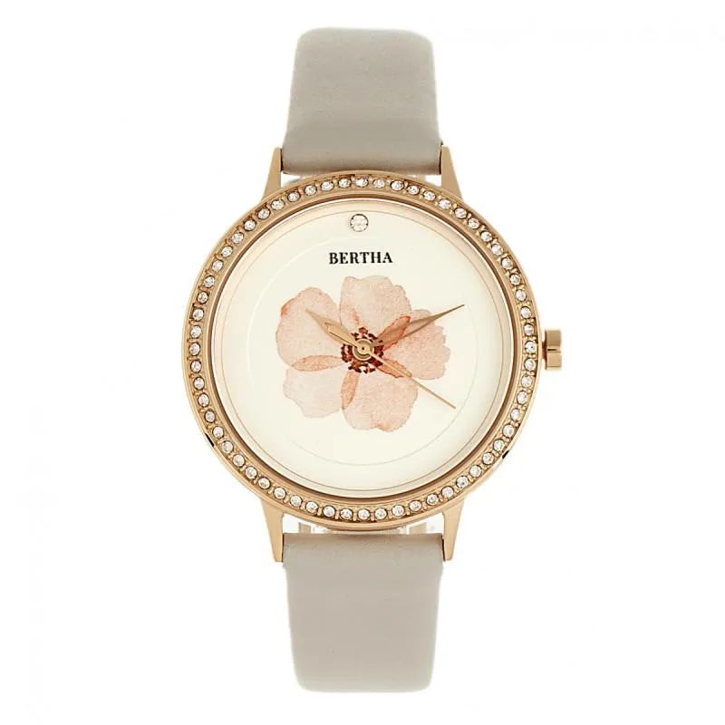 Bertha Delilah Leather-Band Watch