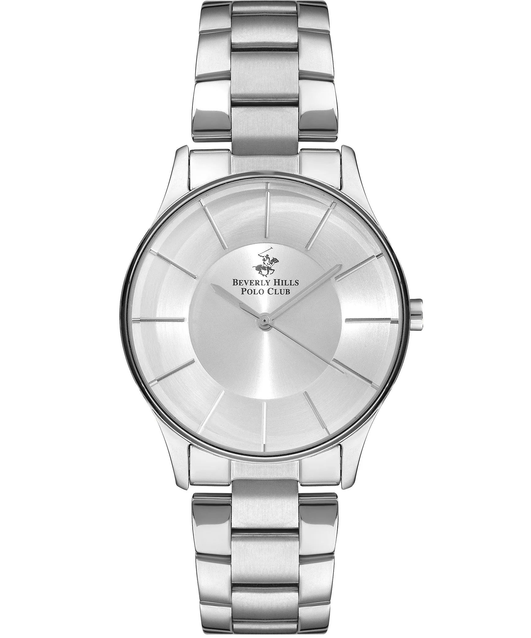 Beverly Hills Polo Club  Women's Analog Watch, Silver Dial & Silver Stainless Steel Strap, BP3286X.330