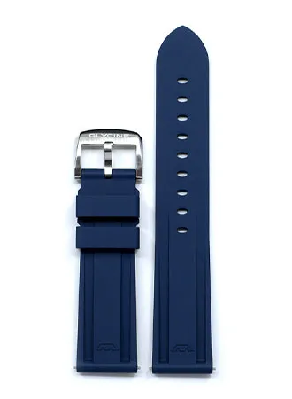 Blue Satin Steel Buckle Rubber Strap