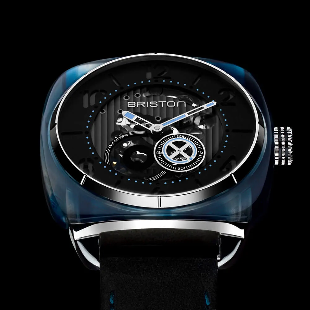 BRIS Watch Streamliner Skeleton Blue Acetate