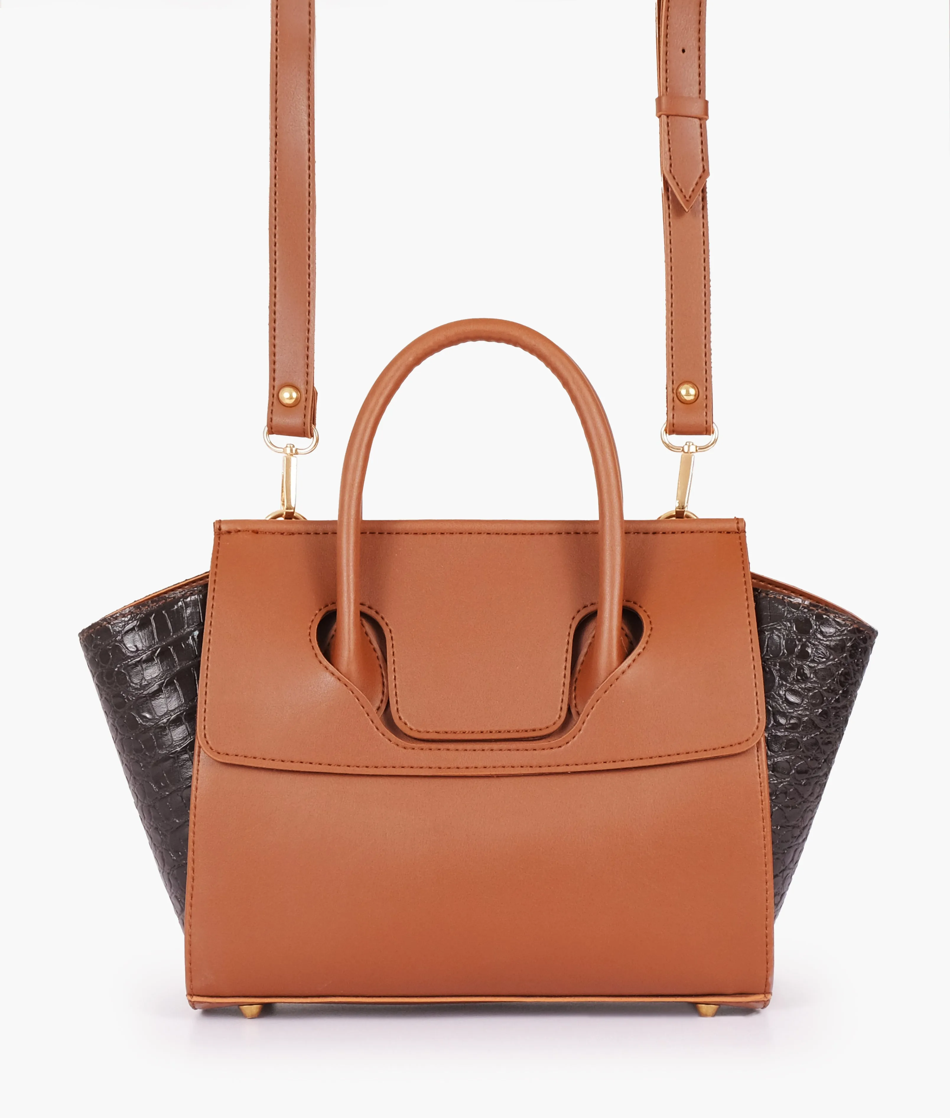 Brown trapeze handbag