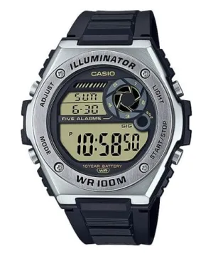 Casio,Men's Watch Digital, Black Dial Black Resin Band, MWD-100H-9AVDF