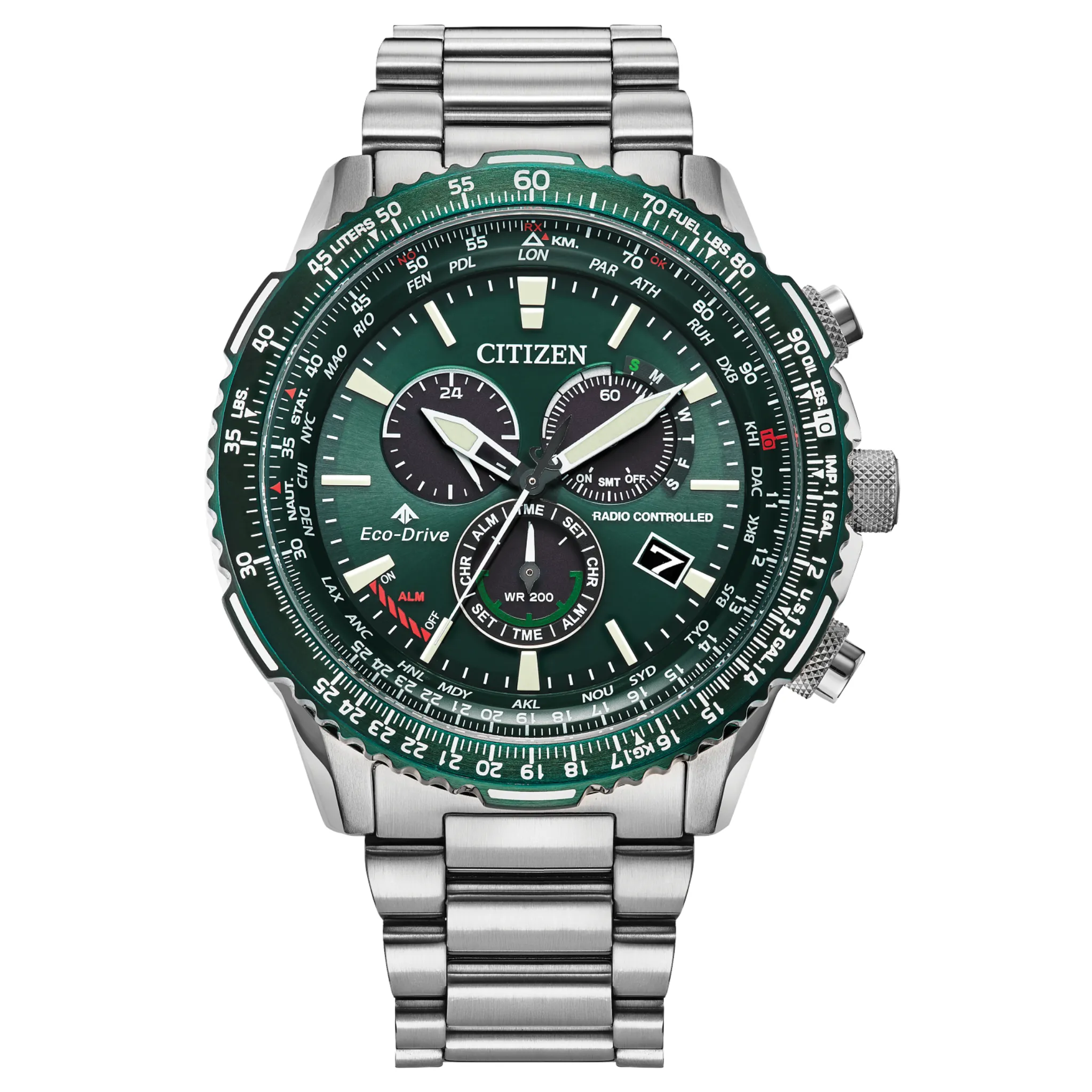 Citizen Eco Drive Promaster A-T Stainless Green Dial CB5004-59W