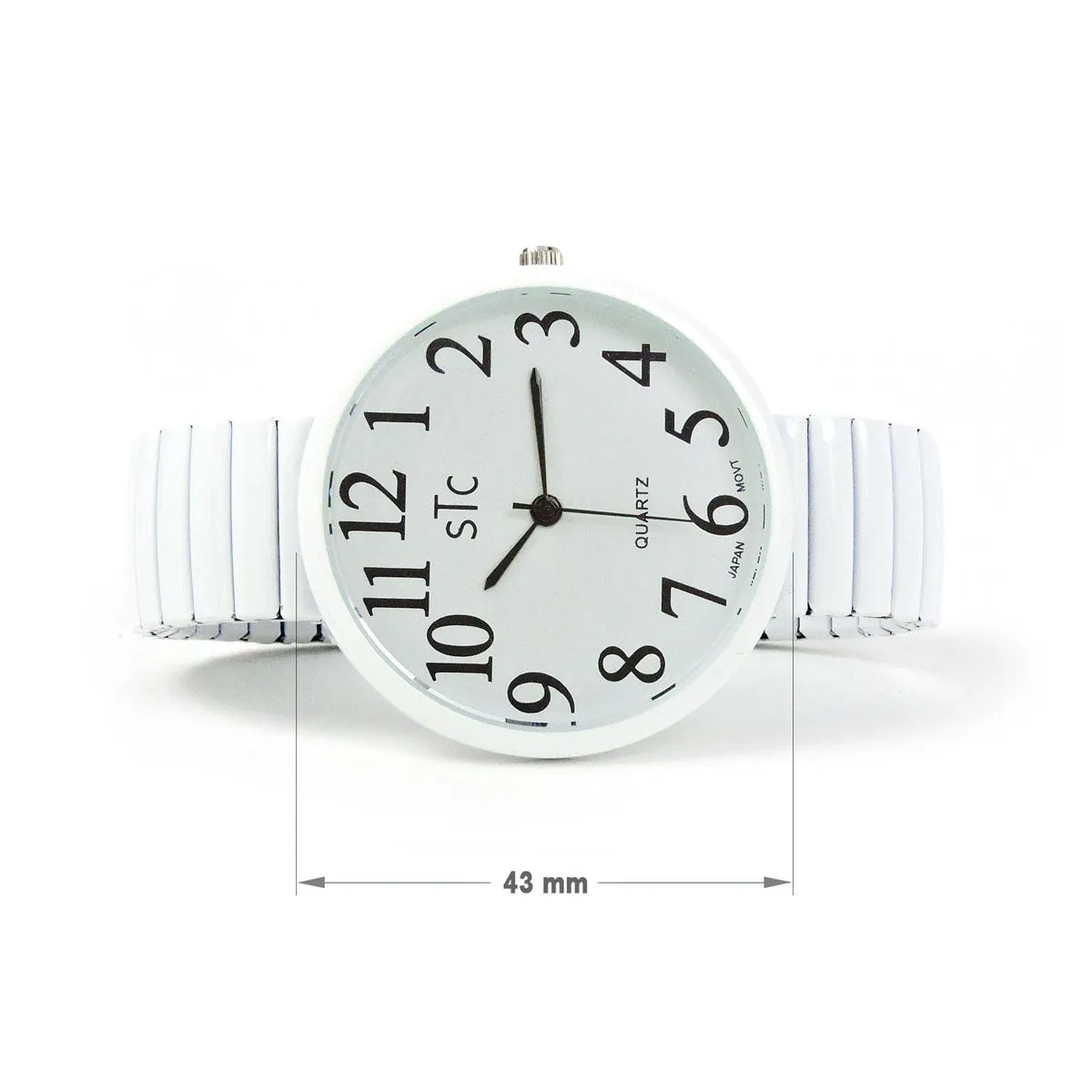 CLEARANCE SALE - Super Large Face Stretch Band Watch (STC White)