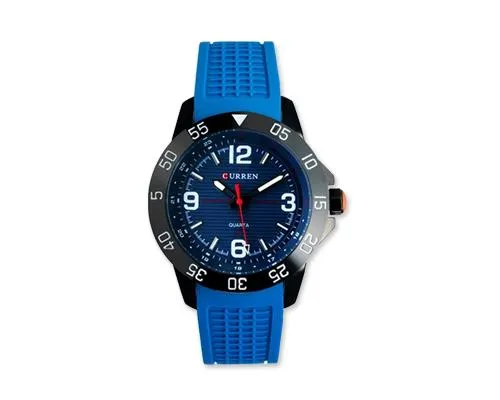 CURREN Metallic Case Silicone Wrist Band Boys Watch