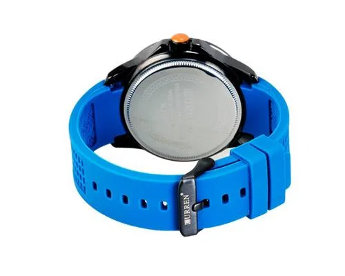 CURREN Metallic Case Silicone Wrist Band Boys Watch