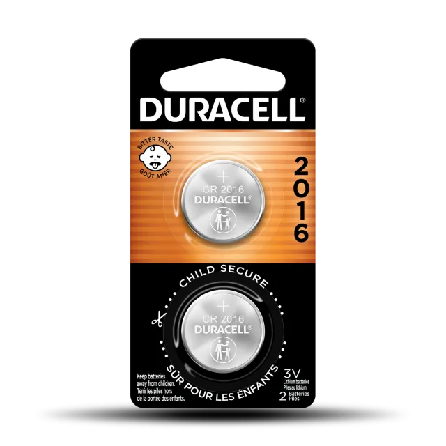 Duracell CR 2016 Lithium Coin Battery with Bitter Coating