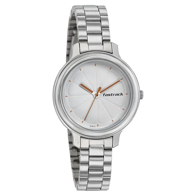 Fastrack, Women’s  Watch Analog, White Dial Stainless Steel Strap, 6202SM02