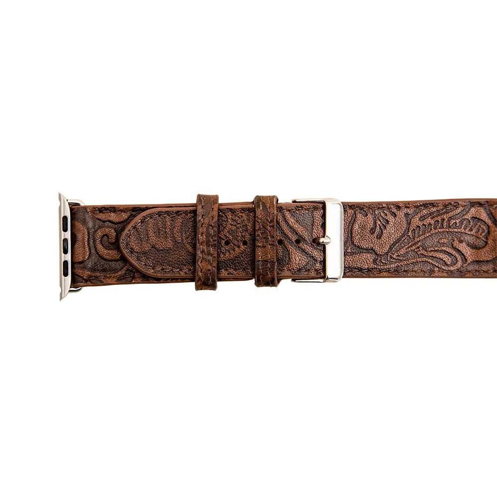 Finfer Embossed Leather Watch Band