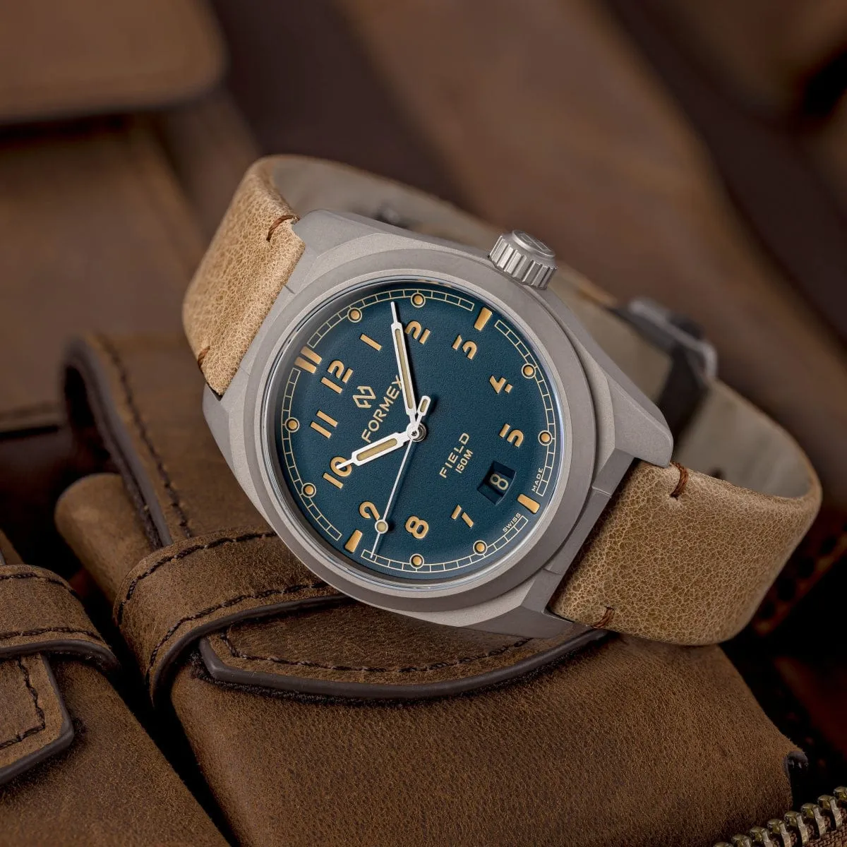 FORMEX Field Automatic - Sage Green - Blue Nylon Strap