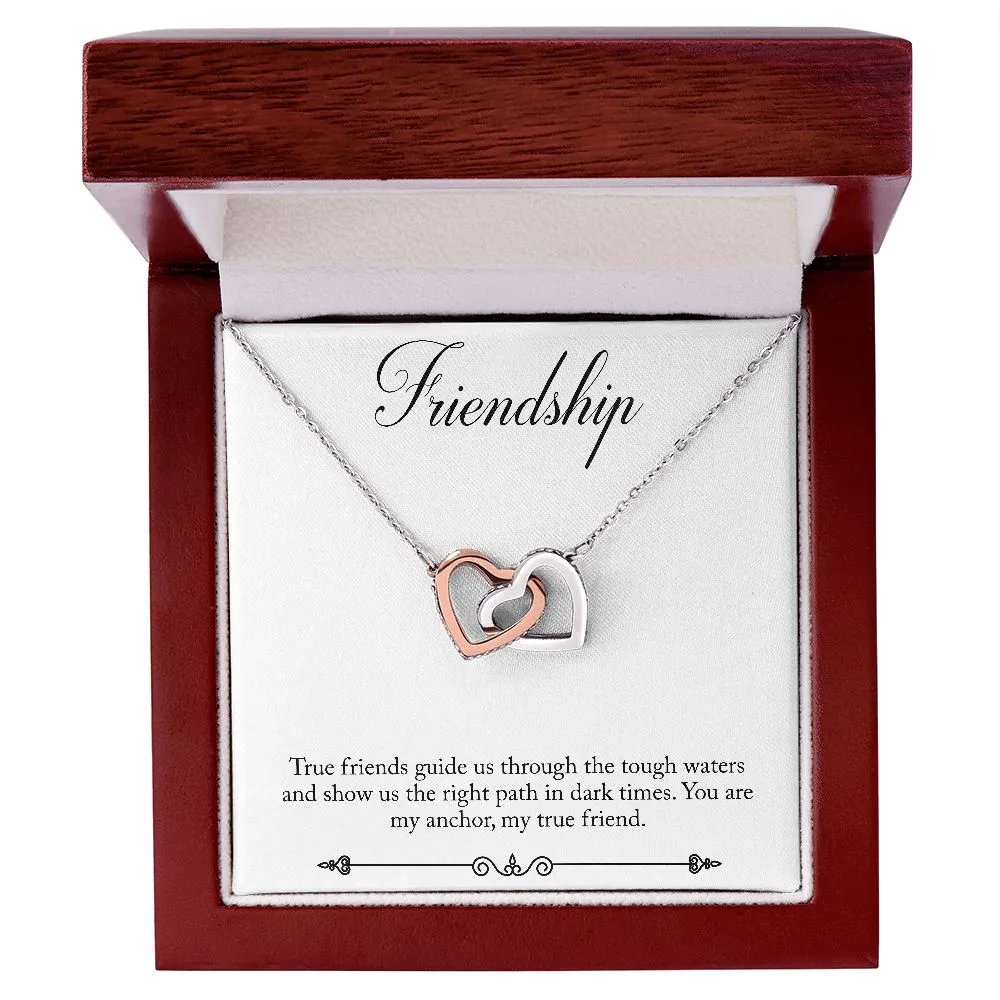 Friendaversary Gifts Necklace Interlocking Heart Friendship Necklace