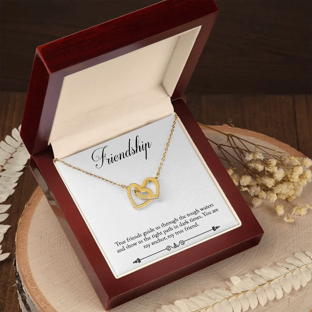 Friendaversary Gifts Necklace Interlocking Heart Friendship Necklace