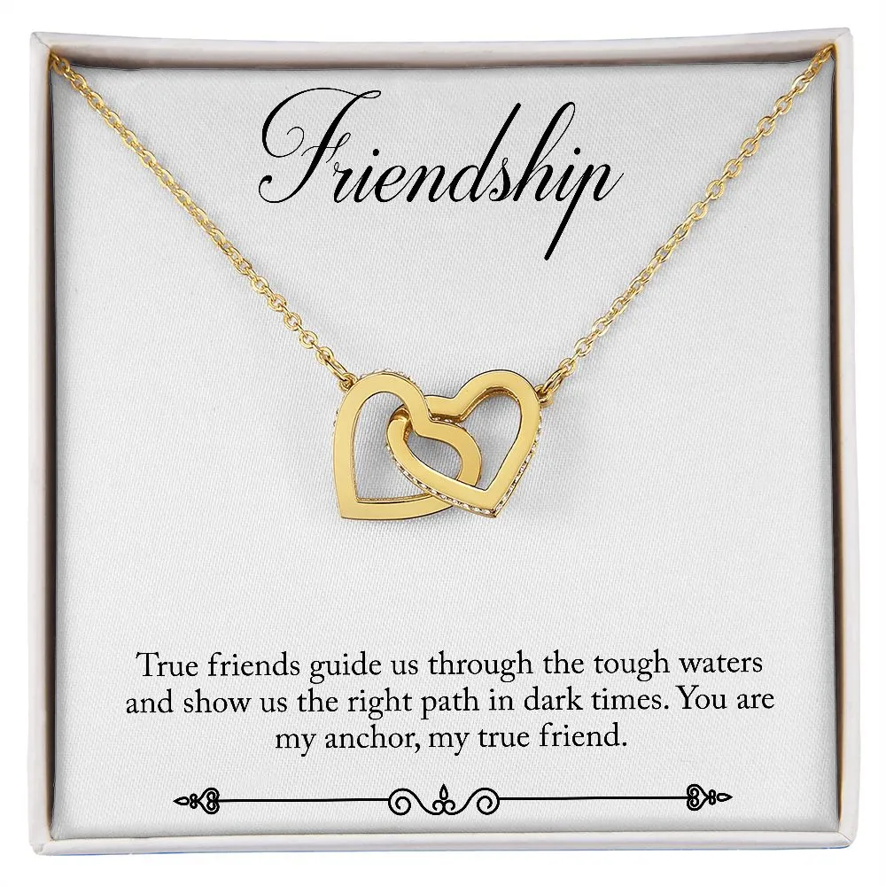 Friendaversary Gifts Necklace Interlocking Heart Friendship Necklace