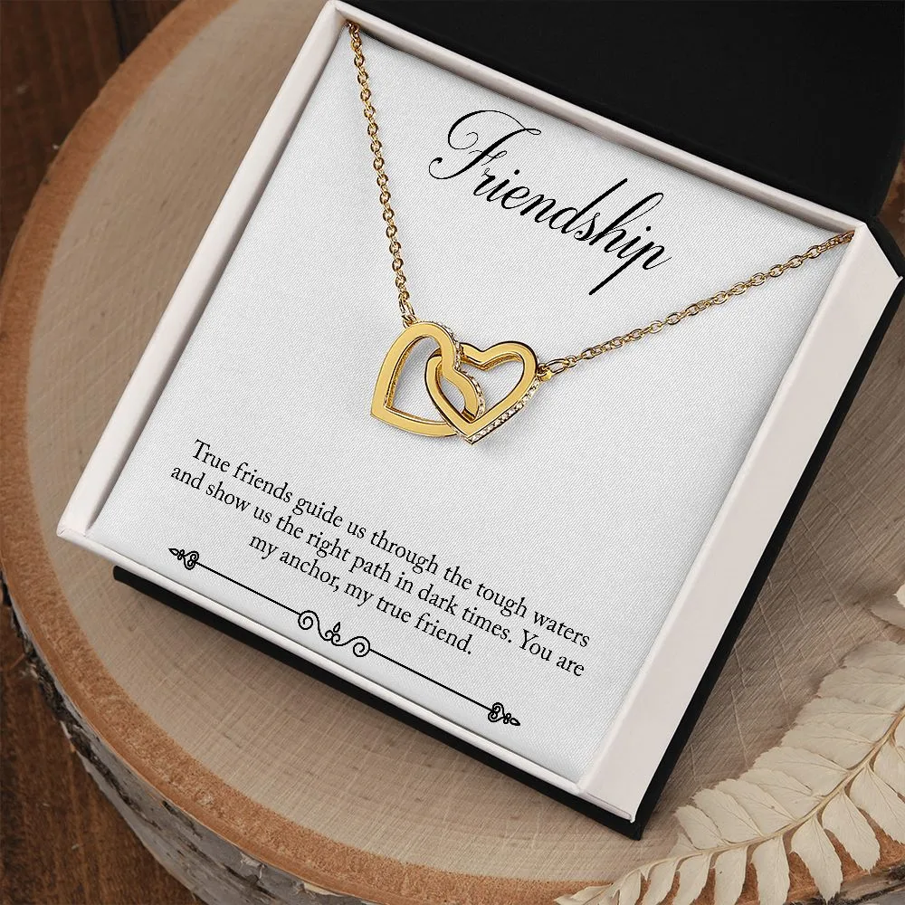 Friendaversary Gifts Necklace Interlocking Heart Friendship Necklace