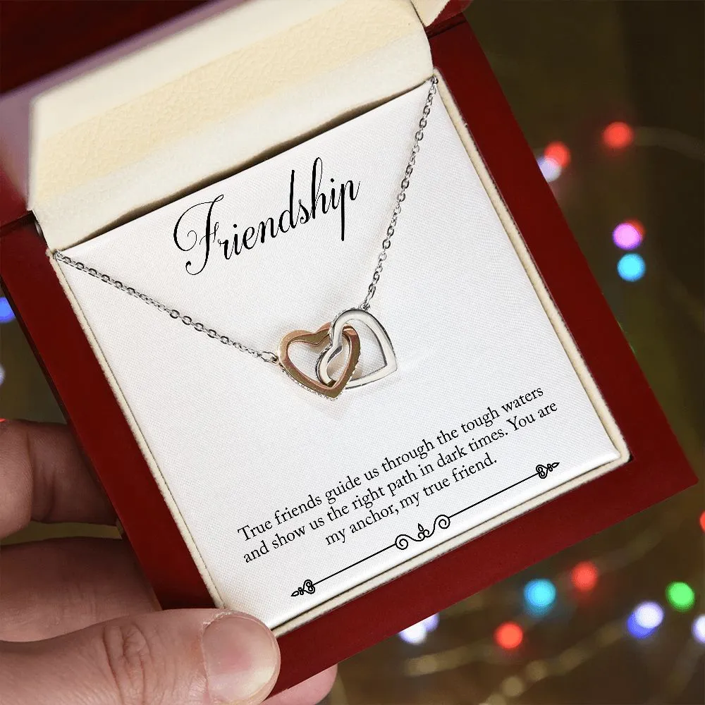 Friendaversary Gifts Necklace Interlocking Heart Friendship Necklace