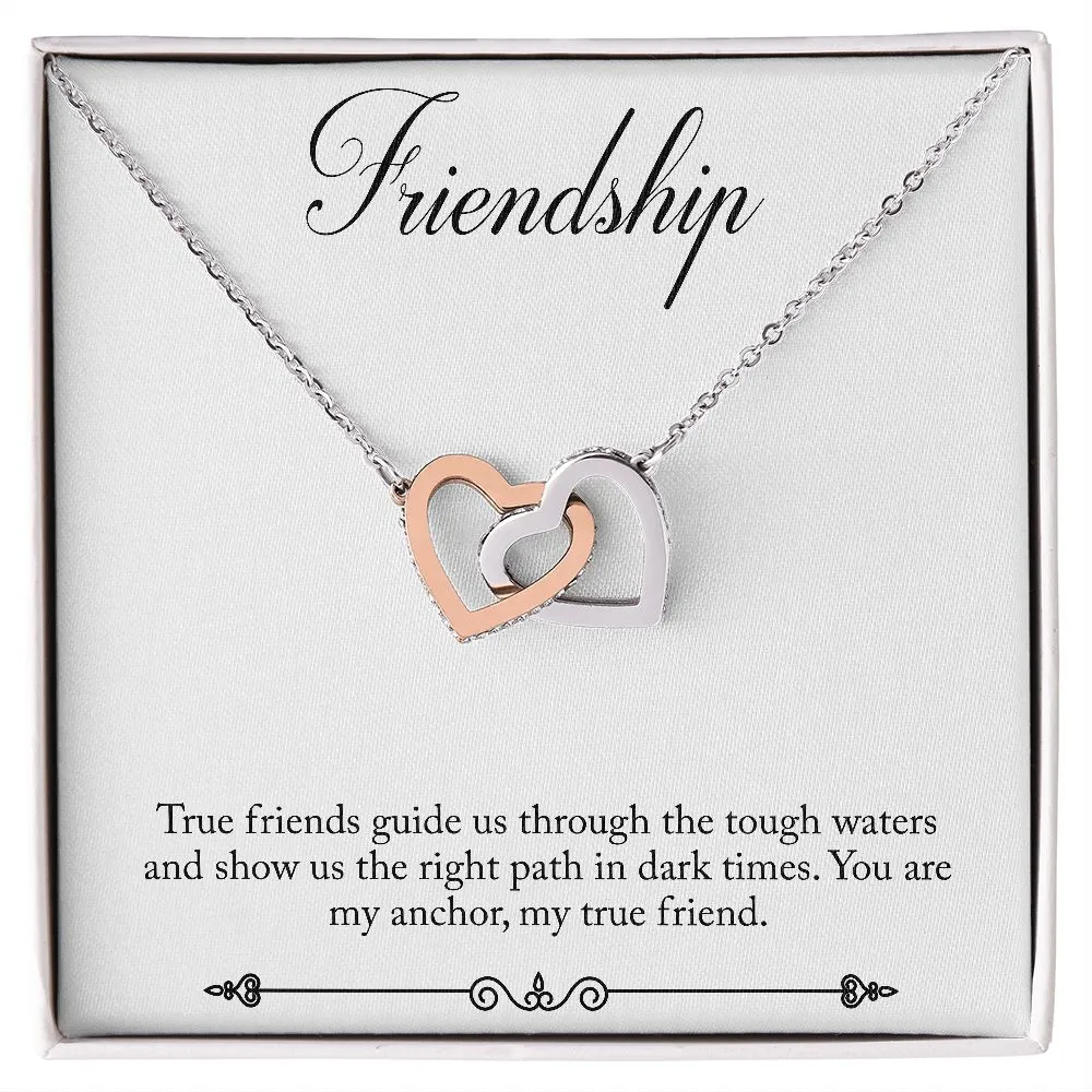 Friendaversary Gifts Necklace Interlocking Heart Friendship Necklace