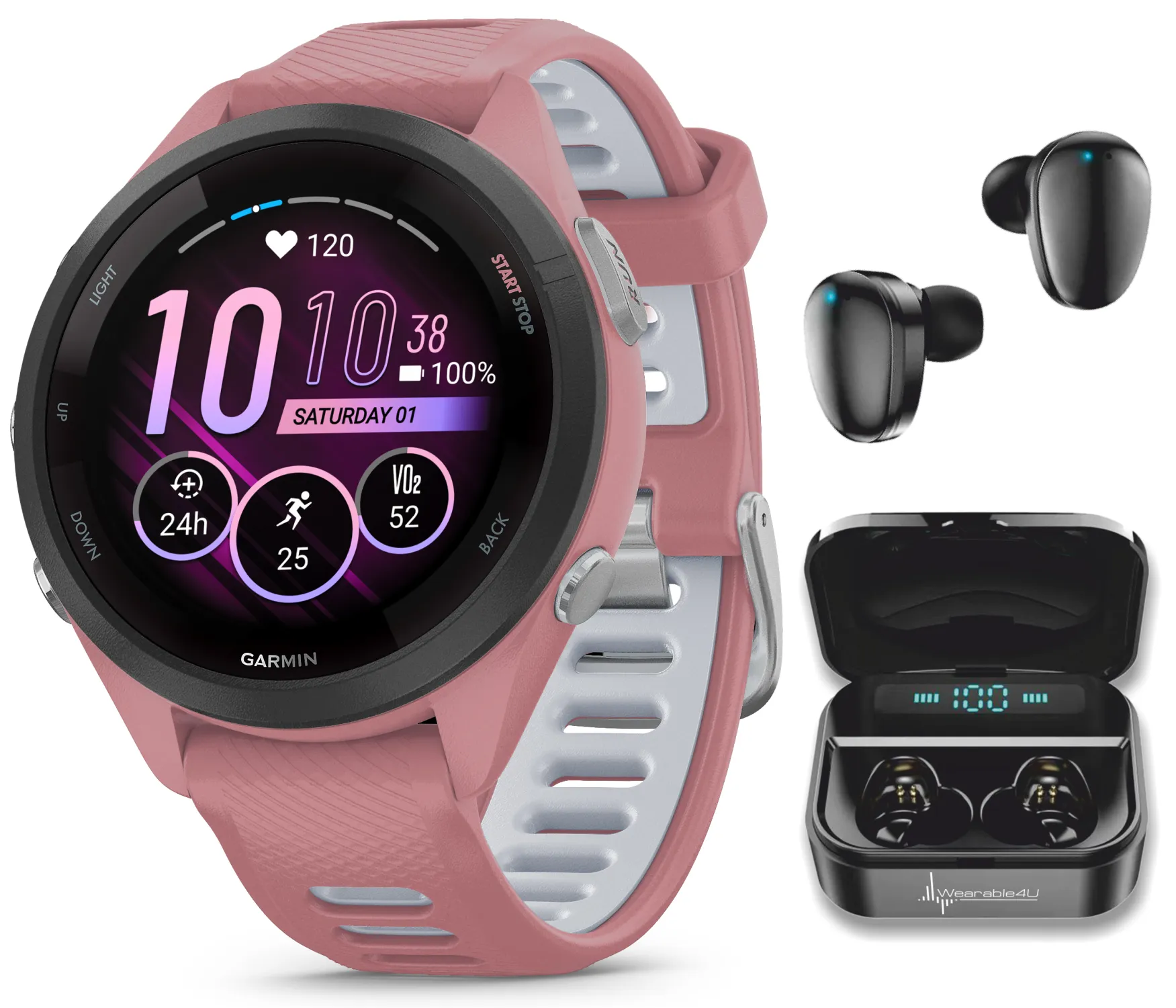 Garmin Forerunner 265 Series Running Smartwatch, 46mm or 42mm AMOLED Touchscreen Display