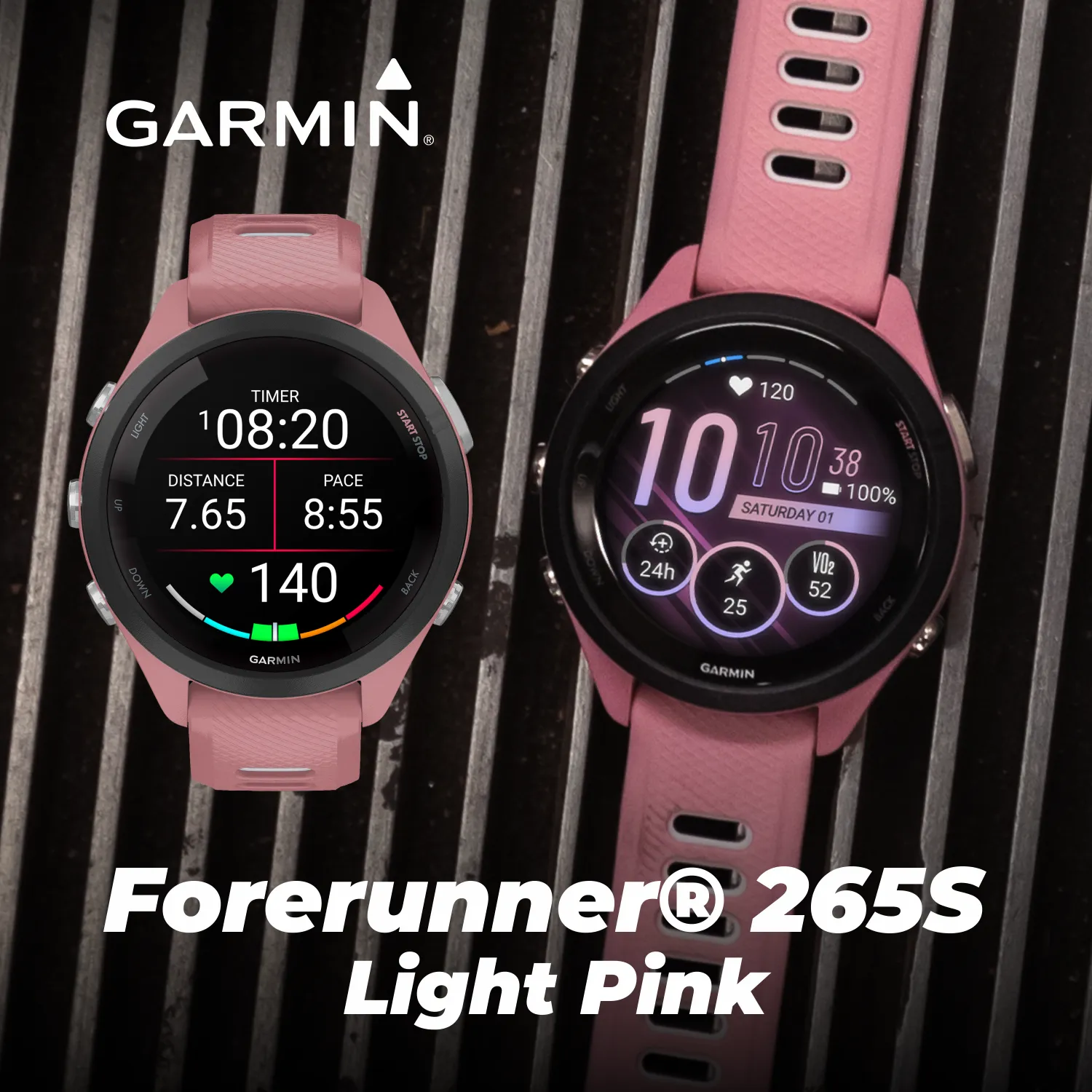 Garmin Forerunner 265 Series Running Smartwatch, 46mm or 42mm AMOLED Touchscreen Display