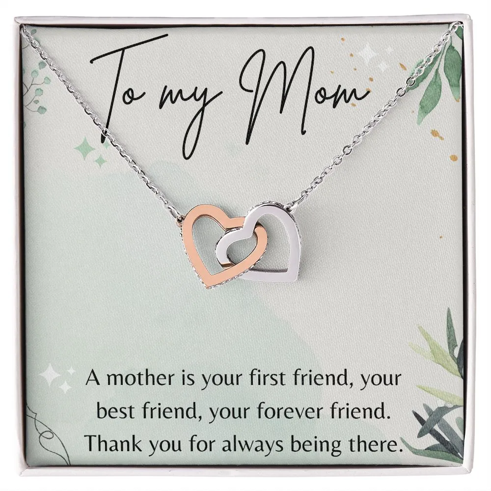 Gifts for Mom Christmas Birthday Gift for Mother Interlocking Hearts Special Necklace