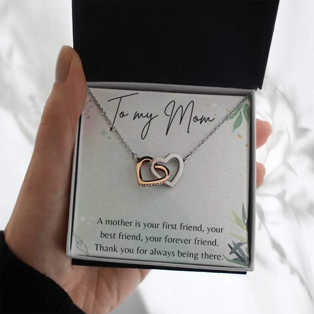 Gifts for Mom Christmas Birthday Gift for Mother Interlocking Hearts Special Necklace