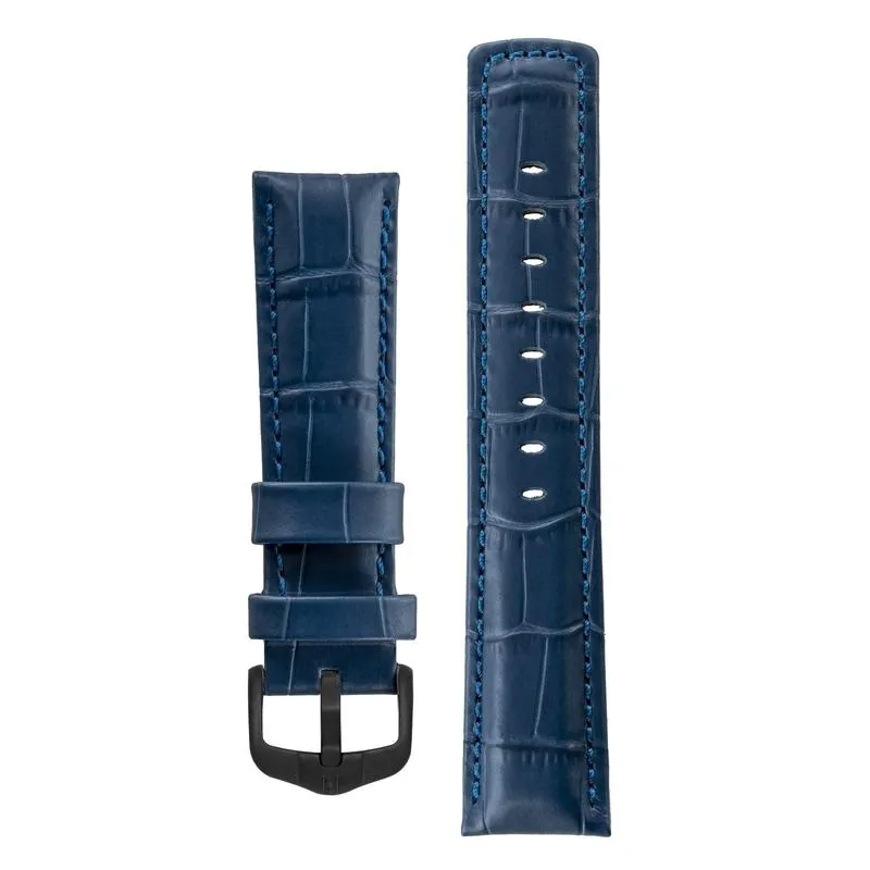 Hirsch GRAND DUKE Water-Resistant Alligator Embossed Sport Watch Strap in BLUE