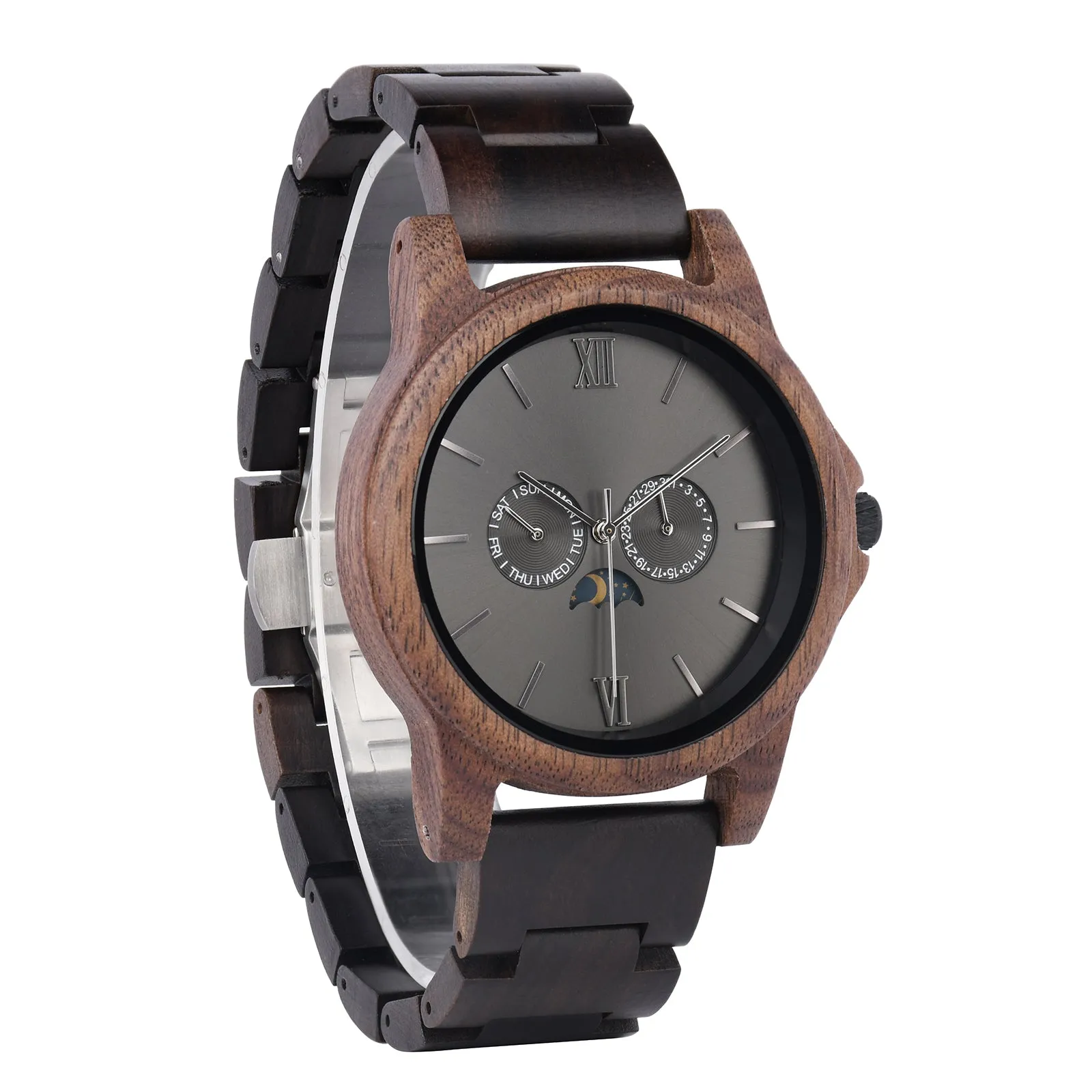 Hudson - Ebony & Walnut Multi-functional Watch