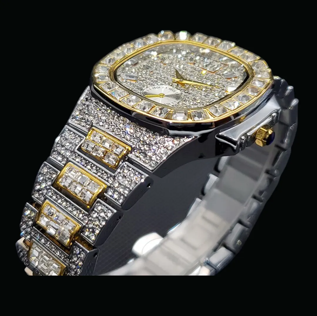 Luxury Date Special Minute Hand Iced Out Diamond Watch