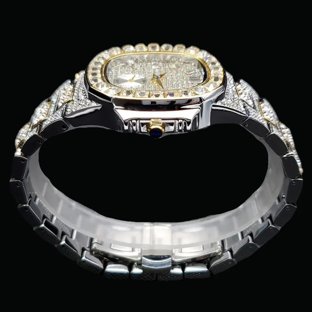 Luxury Date Special Minute Hand Iced Out Diamond Watch