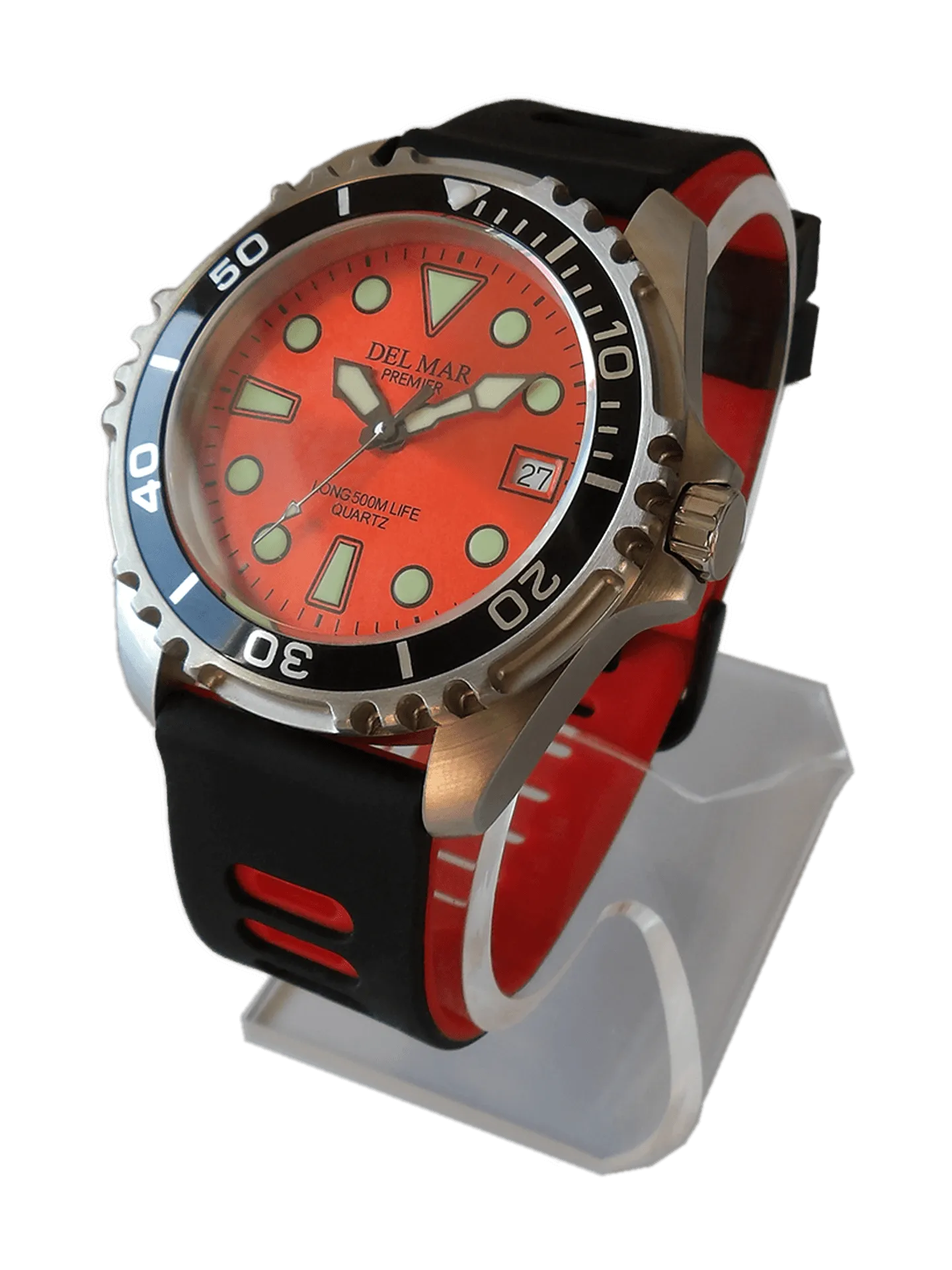 Men's 500 Meter Premier Pro Dive Watch #50457 - Orange Dial