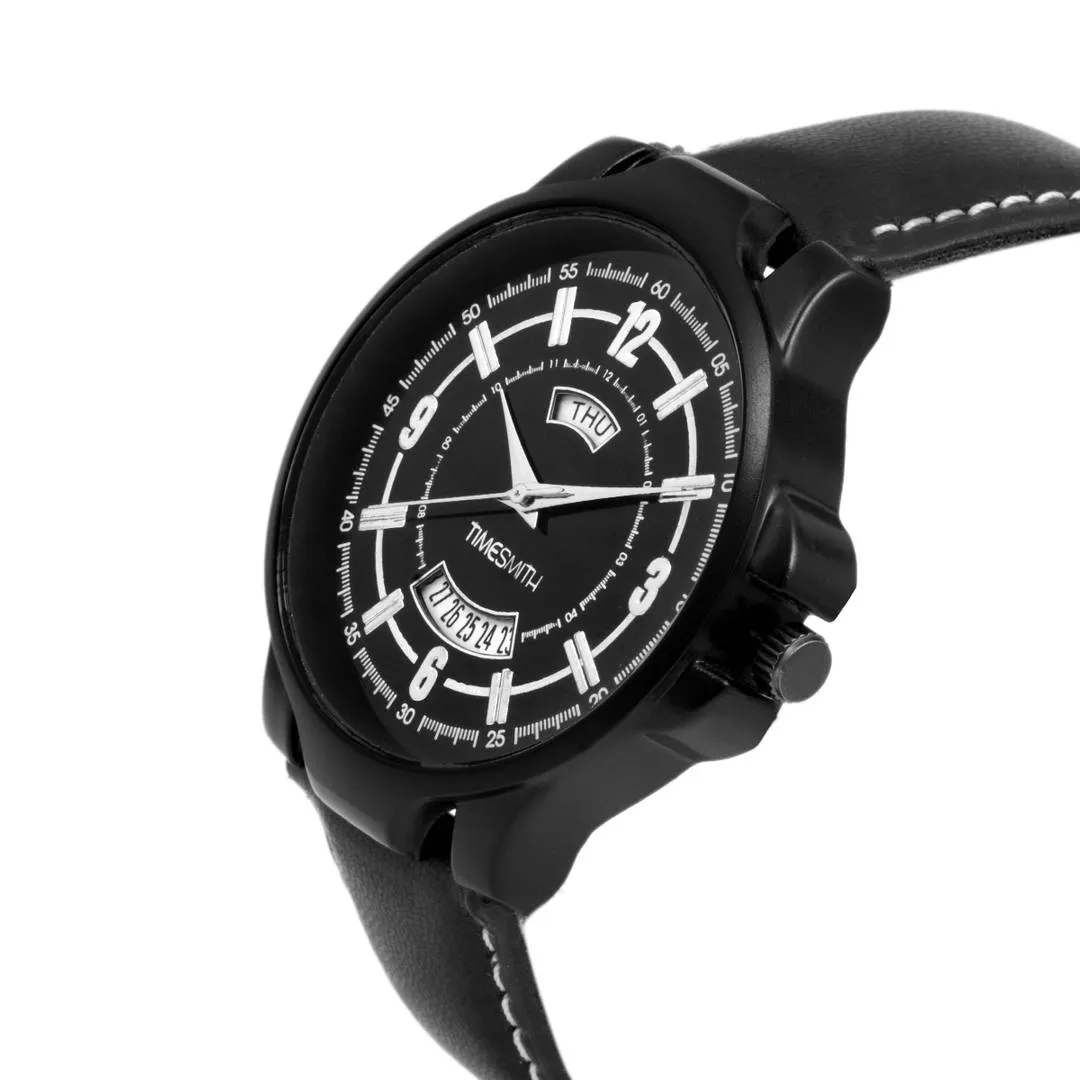 Men's Stylish Black Synthetic Leather Analog Watches