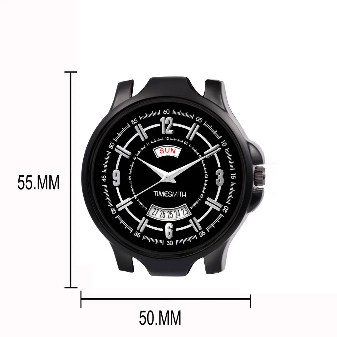 Men's Stylish Black Synthetic Leather Analog Watches