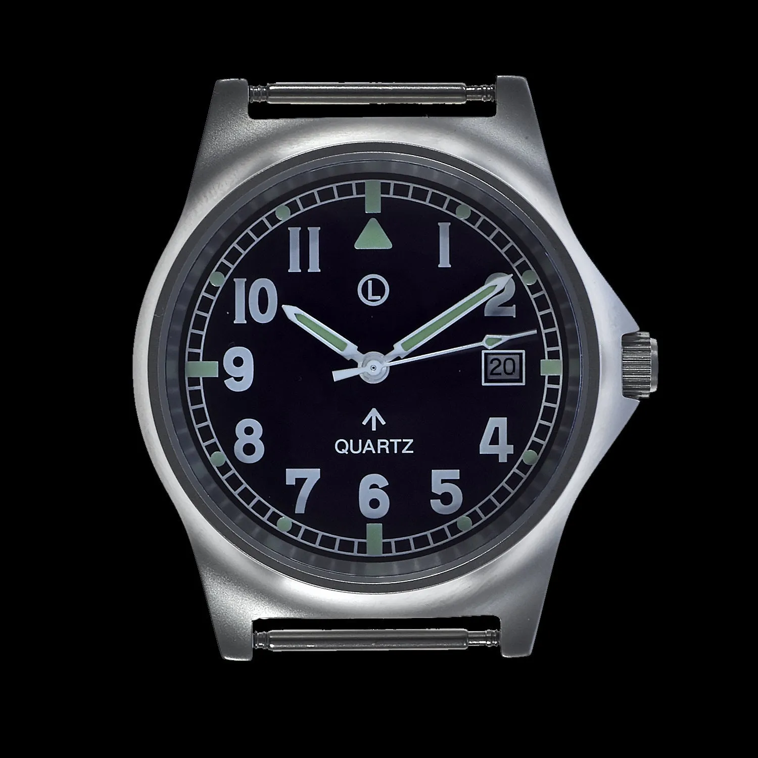 MWC G10 LM Stainless Steel Military Watch on a Grey NATO Military Webbing Strap (Plain Engravable Caseback)