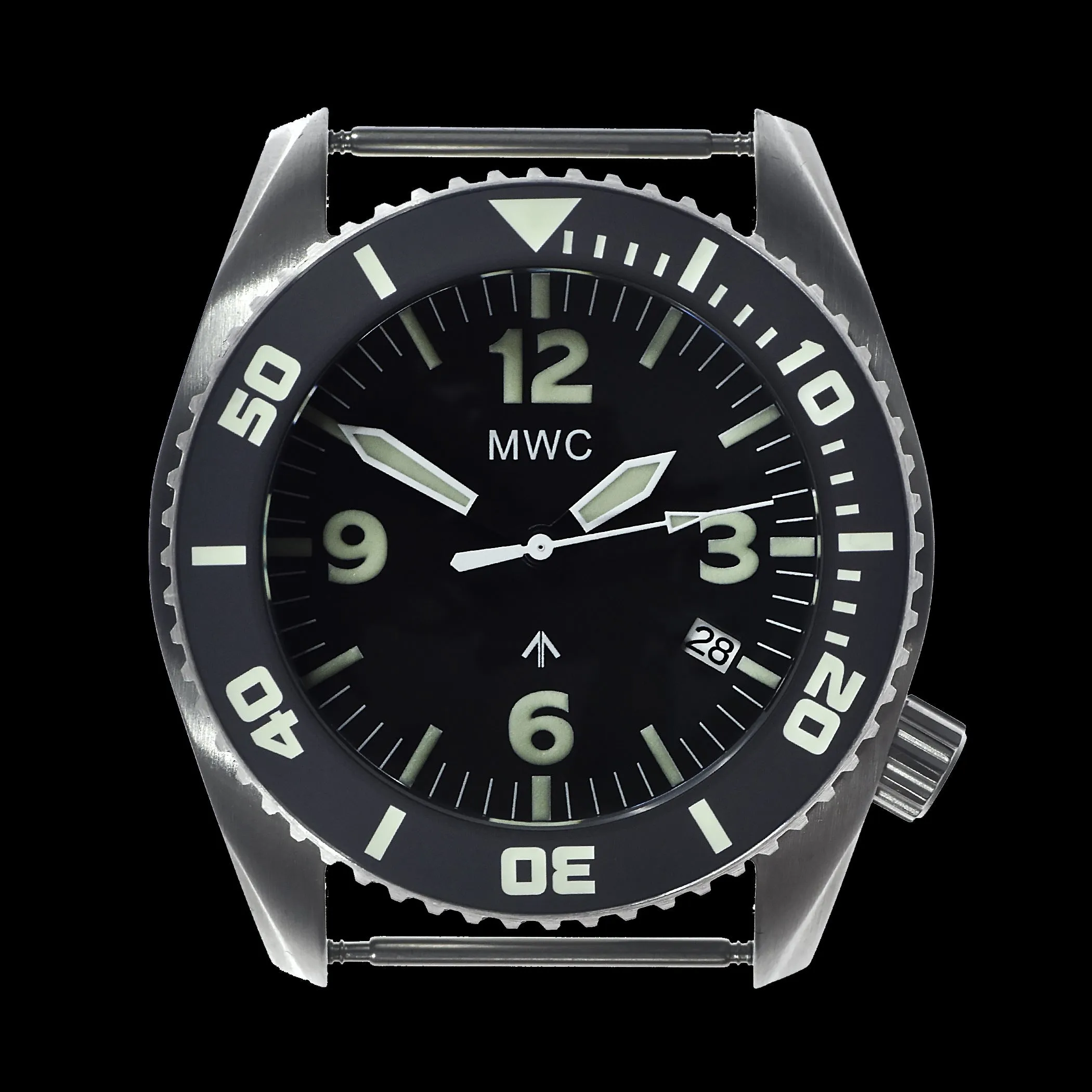 MWC "Depthmaster" 100atm / 3,280ft / 1000m Water Resistant Military Divers Watch in Stainless Steel Case with Helium Valve (Quartz)