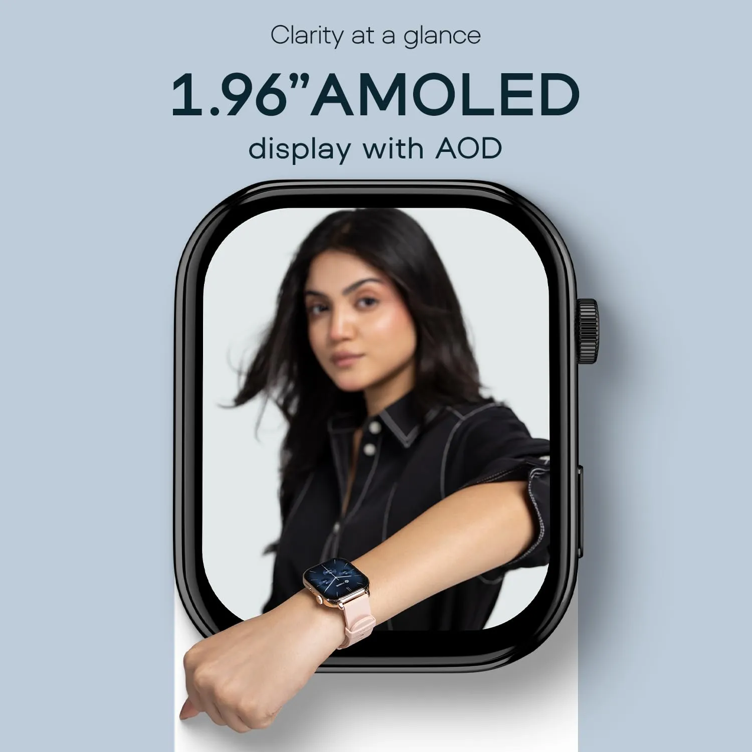 Noise Pulse 4 Max Smart Watch with AI Create (India's 1st Ever with Unlimited Watch Faces), AI Search, 1.96" AMOLED Display, Functional Crown, Premium Metallic Finish, Health Suite (Space Blue)