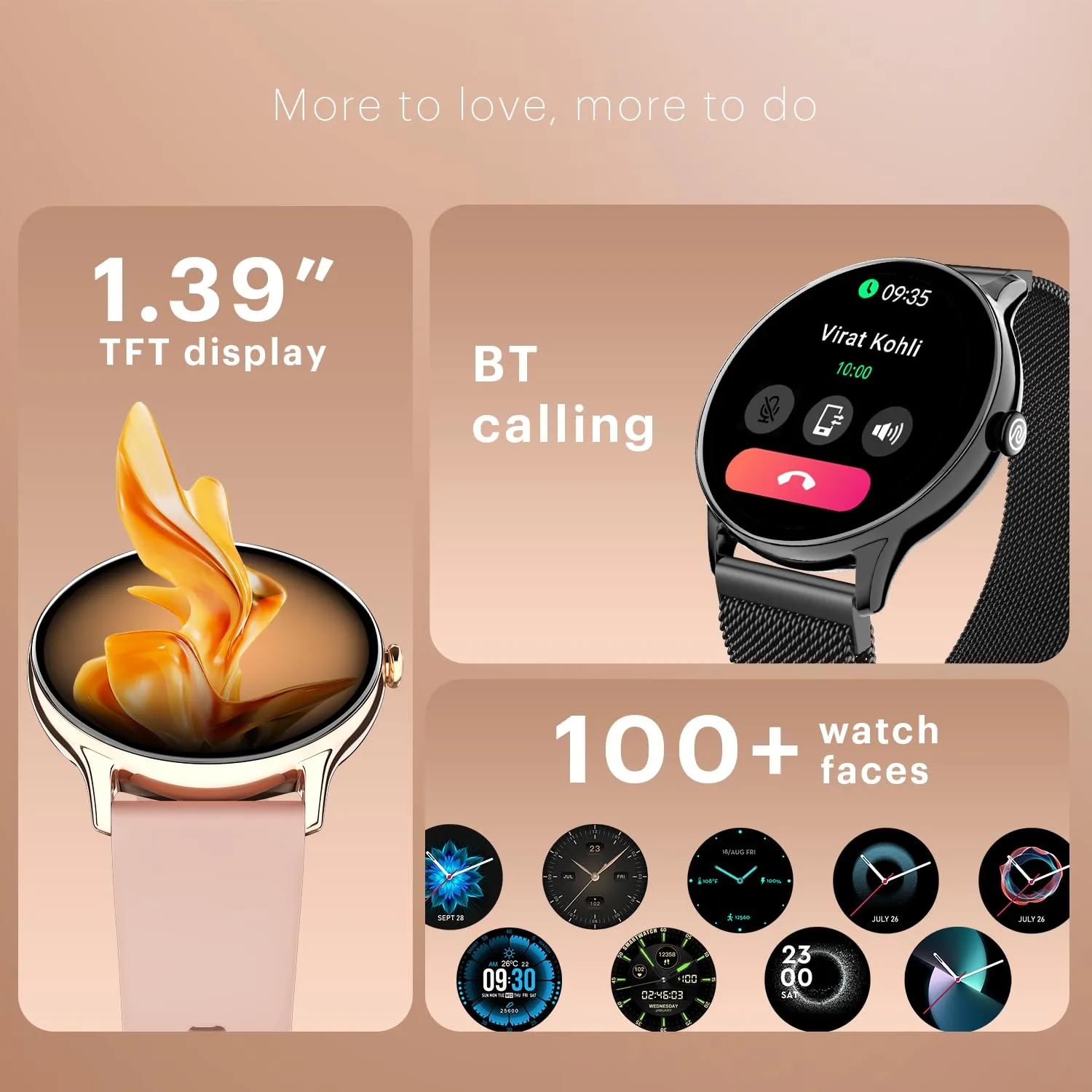 Noise Twist Go Round dial Smartwatch with BT Calling, 1.39" Display, Metal Build, 100  Watch Faces, IP68, Sleep Tracking, 100  Sports Modes, 24/7 Heart Rate Monitoring (Jet Black)