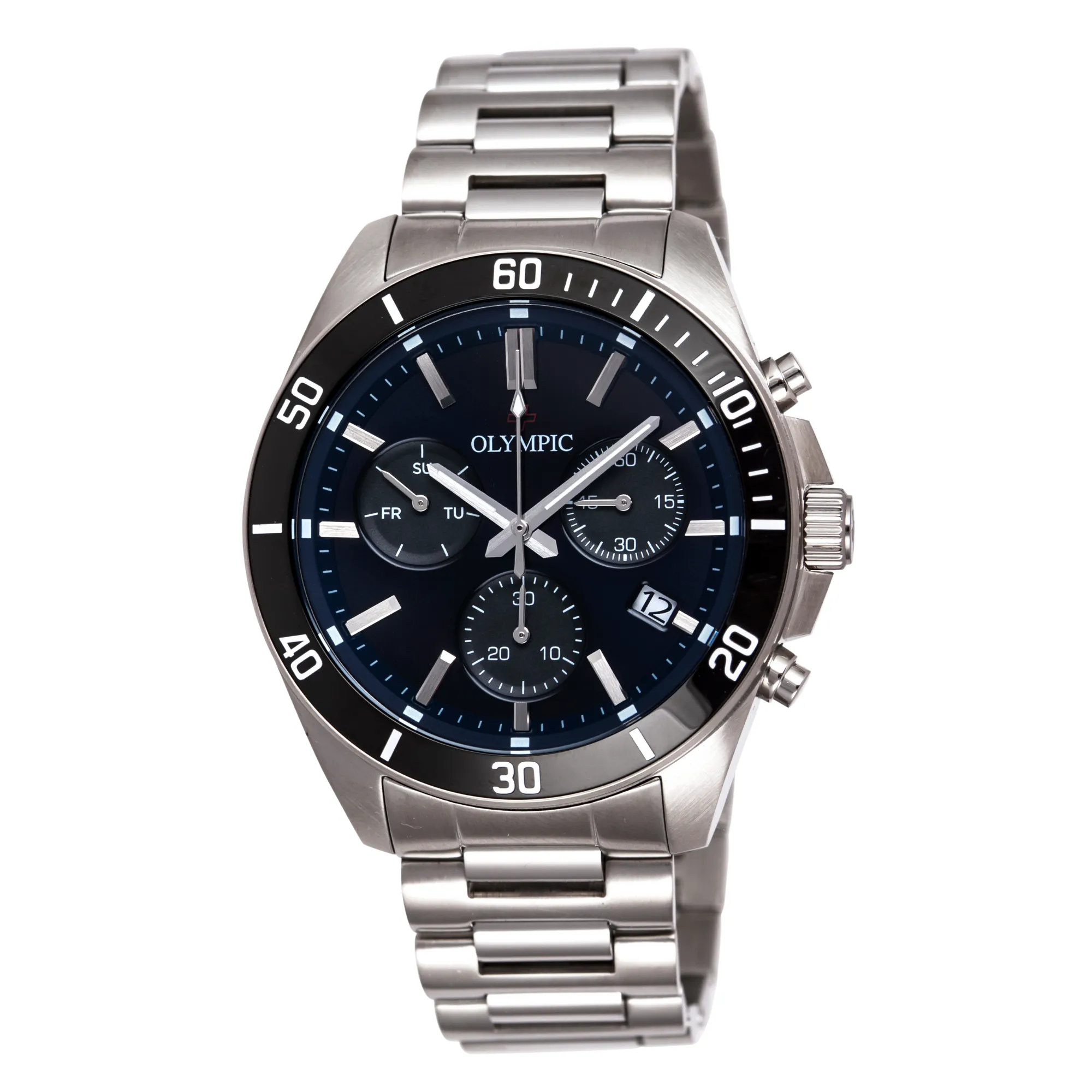 Olympic Stylish Chronograph Stainless Steel watch-Black