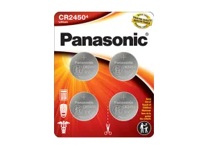 Panasonic CR2450PA4BL 3.0 Volt Lithium Coin Cell Battery - 4 Pack