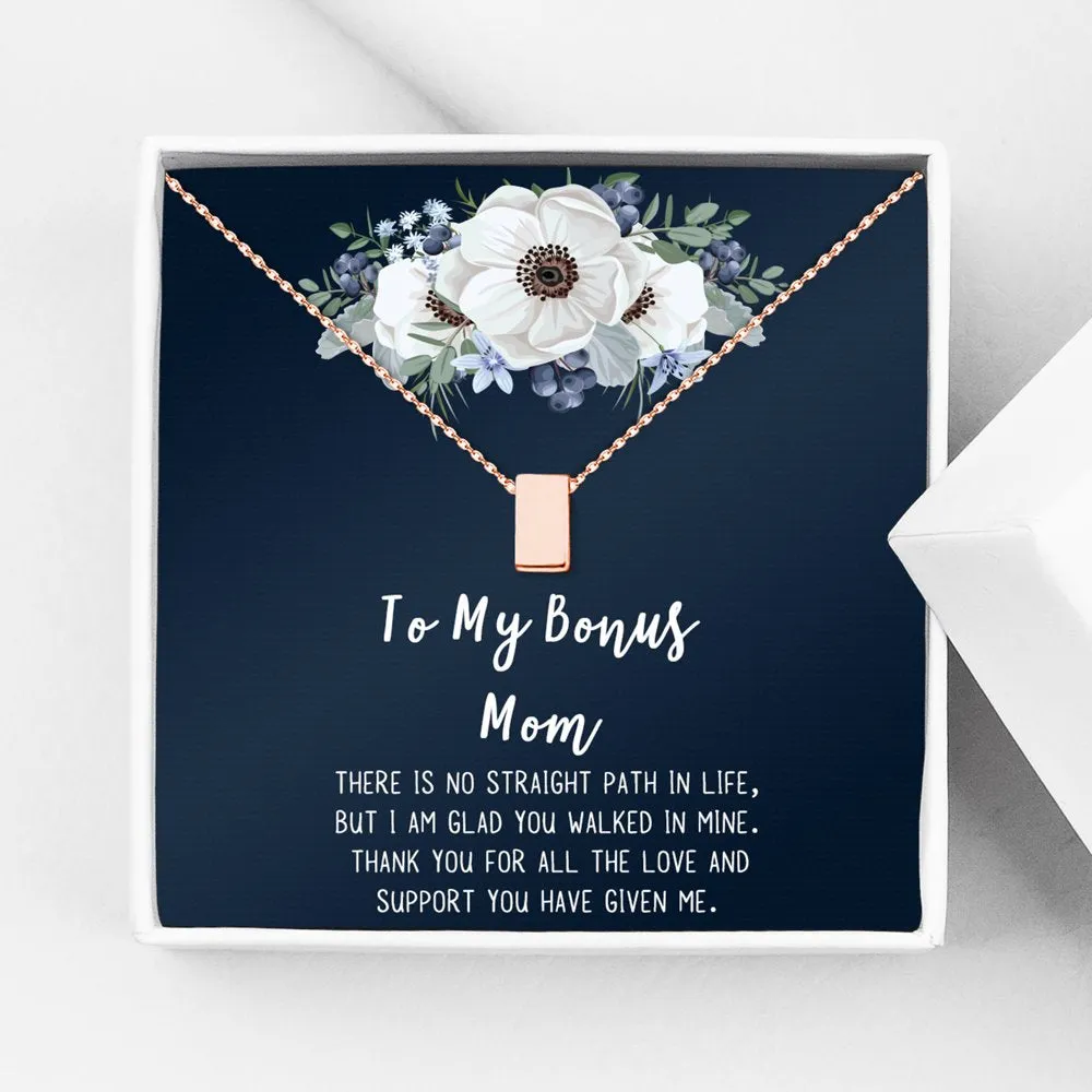 Personalized Card and Necklace for Mother's Day Gift, Gift for Mom, Gift for Her, Custom Card and Necklace for Mom, Cube Necklace for Mom, [Rose Gold, Personalized Card]