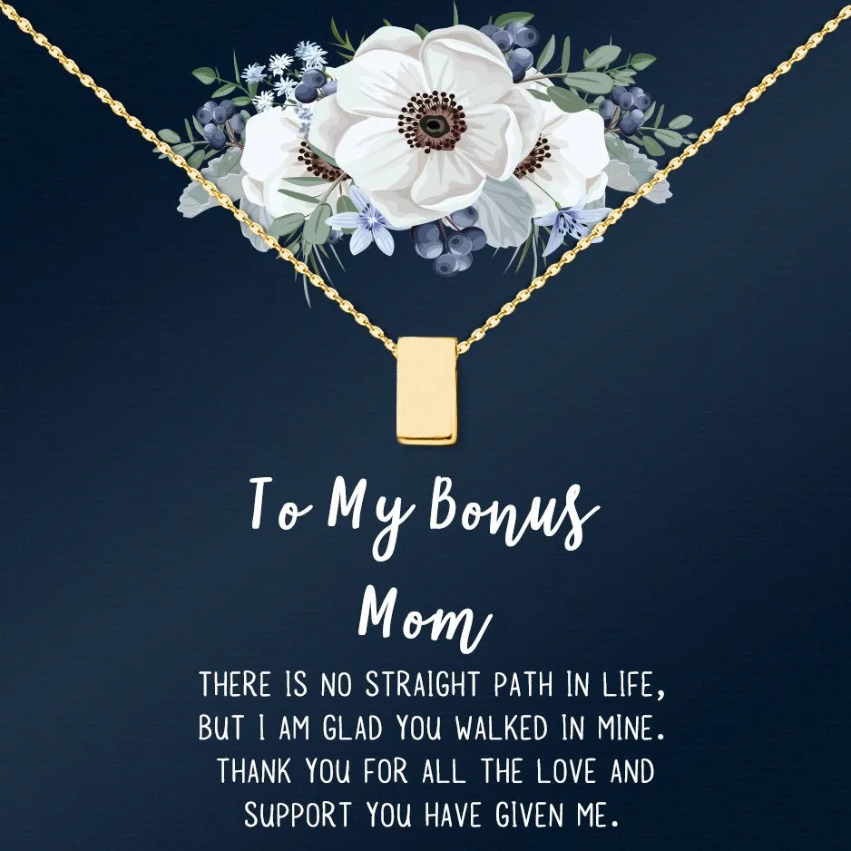 Personalized Card and Necklace for Mother's Day Gift, Gift for Mom, Gift for Her, Custom Card and Necklace for Mom, Cube Necklace for Mom, [Rose Gold, Personalized Card]