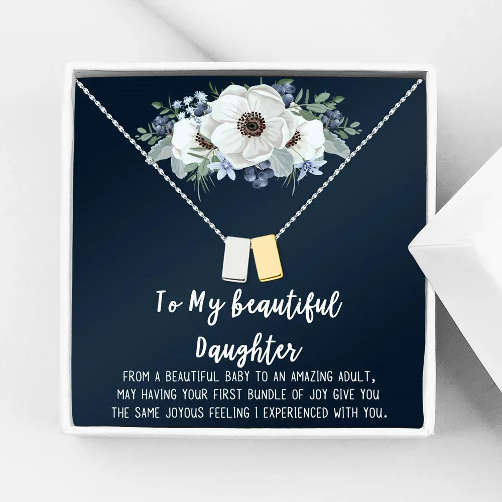 Personalized Daughter Mother's Day Jewelry, New Mom Mother's Day Gift, Custom Card for Daughter Mother's Day Gift, New Mom Mother's Day Gift [Rose Gold Infinity Ring, Personalized Card]