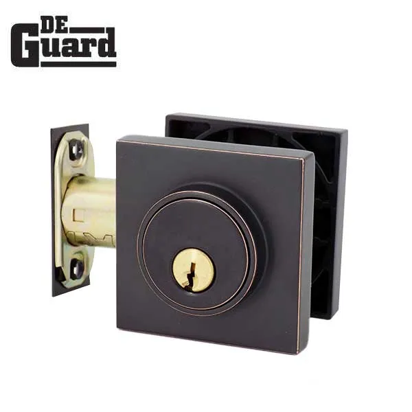 Premium Contemporary Leverset & Deadbolt Combo Lock - Square Rose - Oil Rubbed Bronze - Grade 3 - (SC1 / KW1)