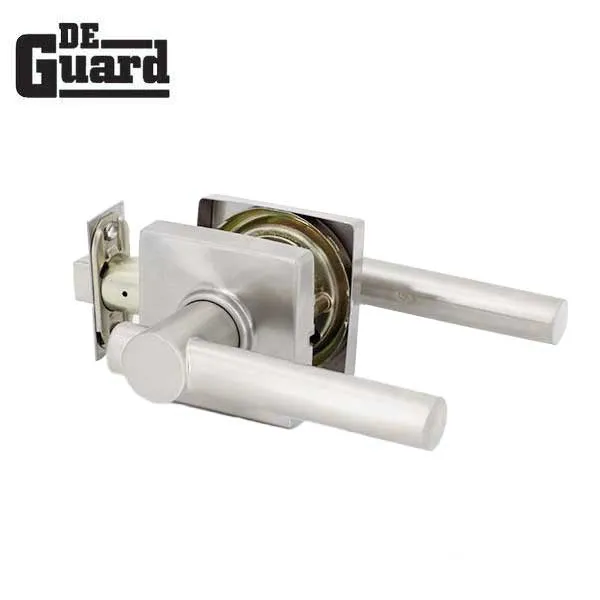 Premium Contemporary Leverset & Deadbolt Combo Lock  - Square Rose - Satin Stainless - Grade 3 - (SC1 / KW1)