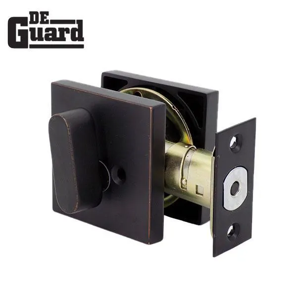 Premium Single Cylinder Contemporary Deadbolt - Square Rose - Oil Rubbed Bronze - Grade 3 - ( SC1 / KW1 )