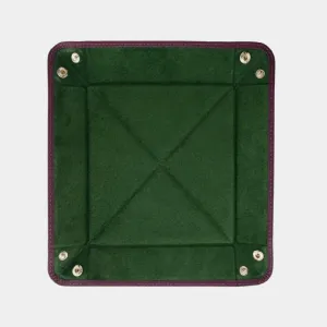 Purple Leather & Dark Green Suede Small Travel Tray